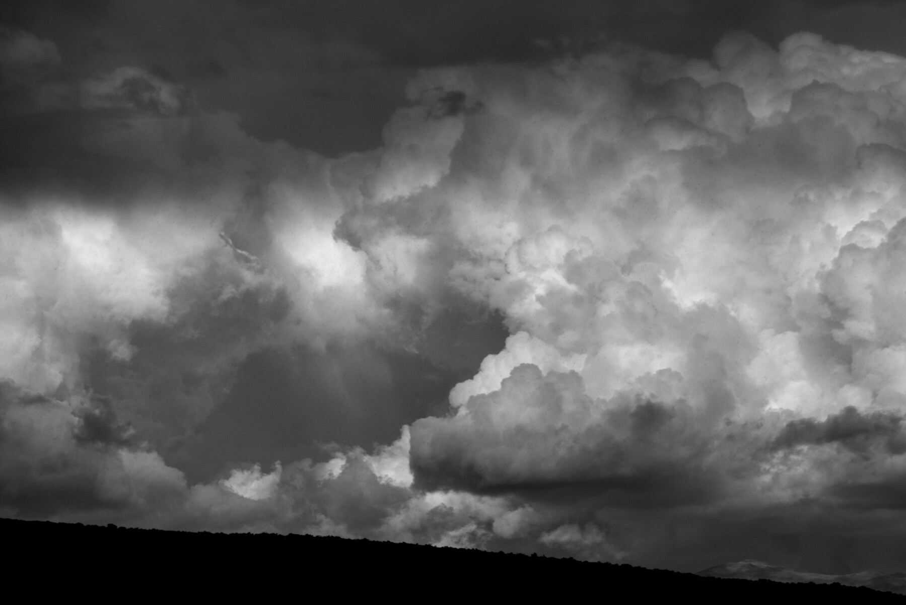 Closeup of cumulonimbus clouds.